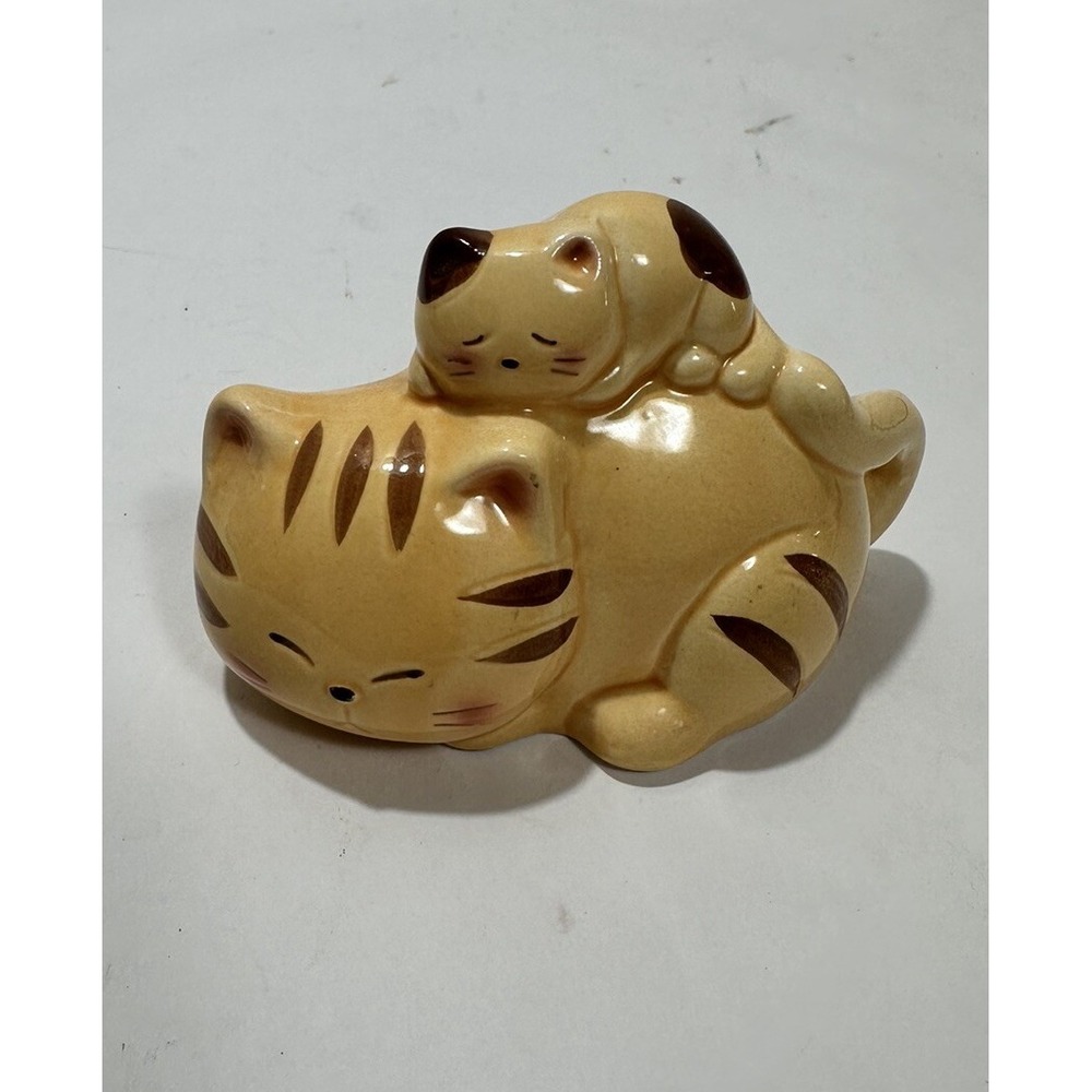 Vintage‎ Small Cat With Baby Coin Bank 3.5"